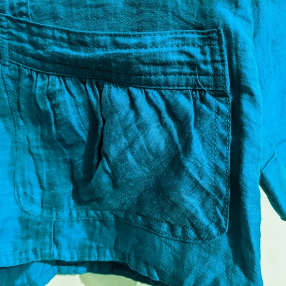 Chicos Aquamarine Linen Jacket Size 1 (Women's 8-10) - Picture 7 of 10